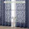 WelvetBLK Navy Blue Sheer Curtains 84 Inches Long 2 Panels