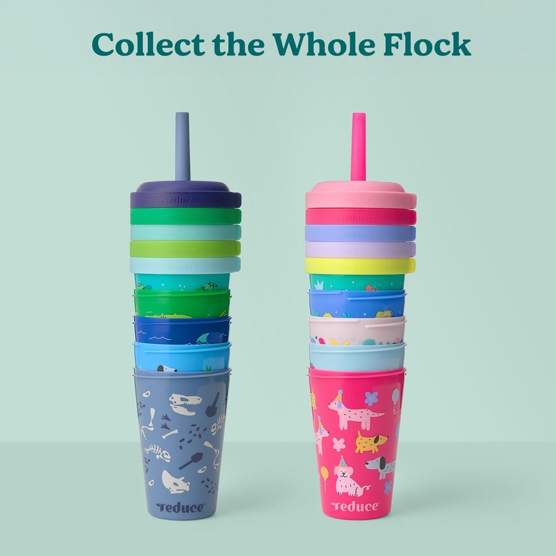REDUCE GoGo's Kids Portable Tumbler Cups with Lids and Spill-Proof