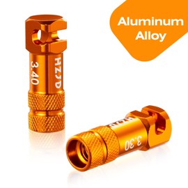 Bicycle Presta Valve Caps Orange with Integrated Spoke Removal Function (Pack of 2)