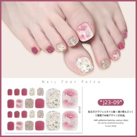 3D Nail Stickers for Feet 6 Pieces Nail Stickers Toenails Foot Feet 3D Nail Stickers Nail Design Nail Art Gel Nail Flower Cute Women Beginner (S)