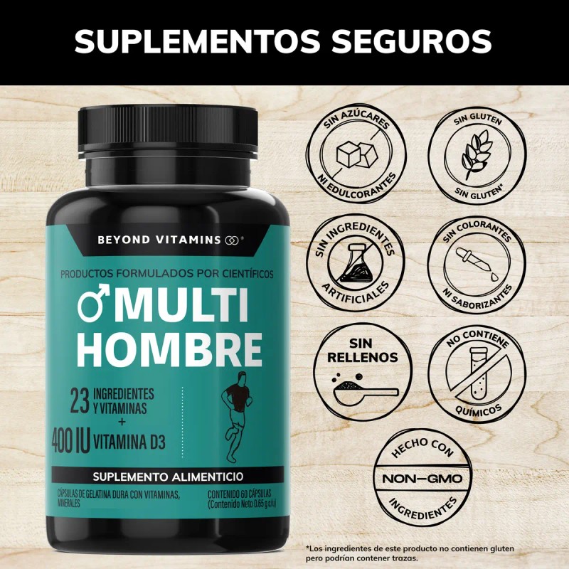 Multi Vitaminico Hombres Biotina Manganeso Verde Argnina Jengibre Vitamina Calcio