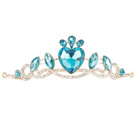 CAVETEE Birthday Crown for Women, Princess Tiara in Blue, Girl's Birthday Decoration