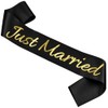Just Married Sash with Gold Letters, Bachelorette Party Sash Bride