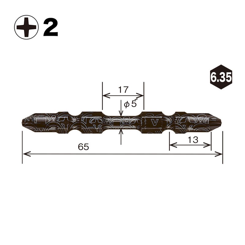 Vessel RBT3P2065-BL REBRATION BIT BL Double Ended + 0.08 x