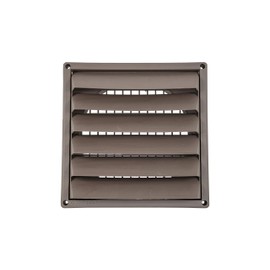 Plastic Wall Vent 8 Inch Pipe | for Air Intake/Exhaust Applications + Made of High Density Polyethylene Plastic + Fixed Louvers + Molded Screen + Available in Brown & White - FAMCO
