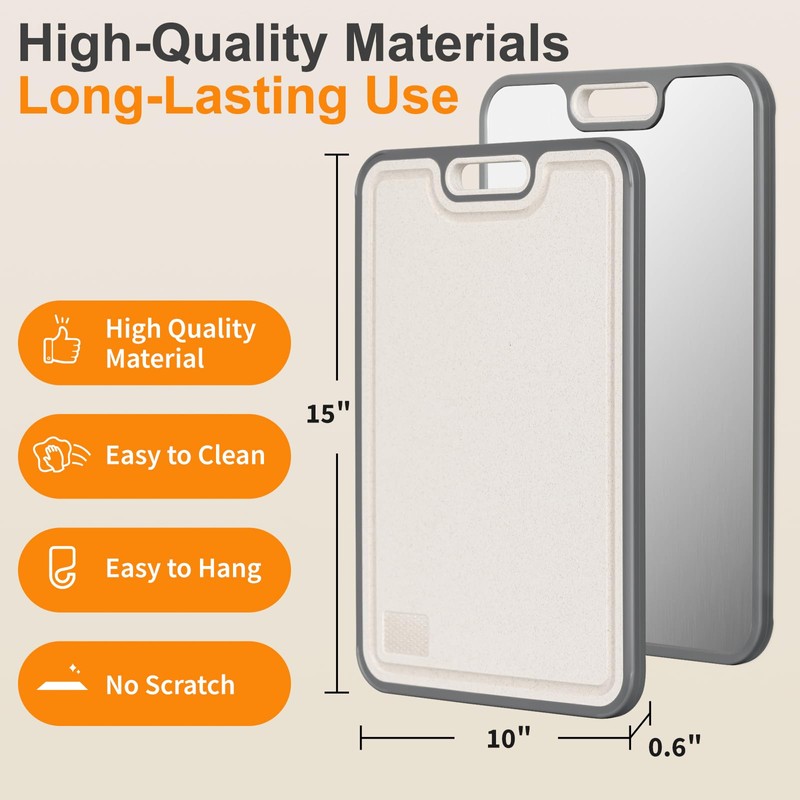 Infumm Titanium cutting boards for Kitchen,Double Sided Food Grade,Pure Titanium