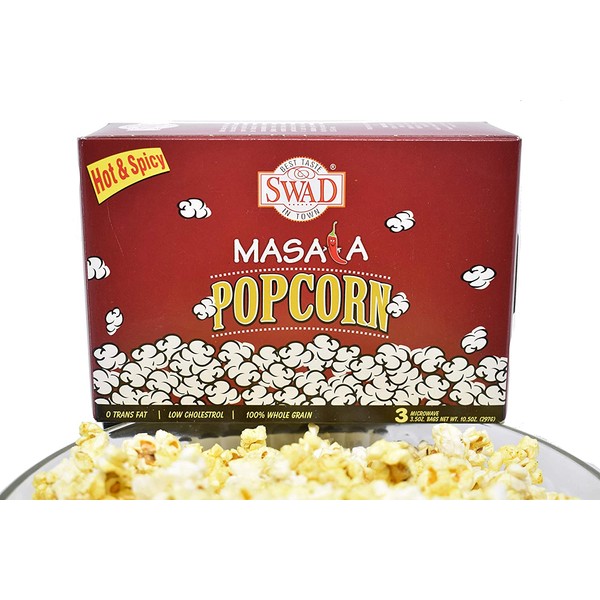 Spicy Popcorn Hot and Spicy Masala Popcorn 3 Microwaveable Packets in 1 Box