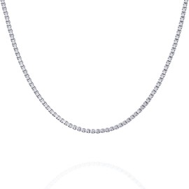 PAVOI Square Box Italian Solid 925 Sterling Silver, 22K Gold Plated, 0.8mm Italian Diamond-Cut Square Box Chain Necklace for Men and Women, MADE IN ITALY (20, White Plated)