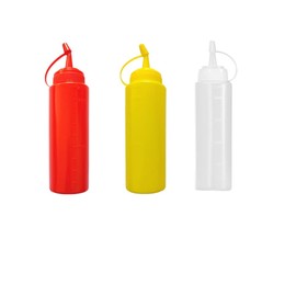 DACUAN 230ml ketchup extrusion bottle, ketchup with lid, barbecue, salad sauce extrusion bottle 3