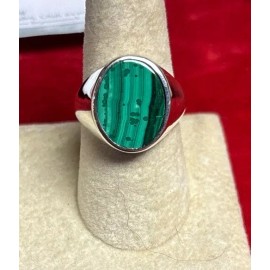 Natural Creations Men’s Sterling Silver Ring Size 11 Rainbow Malachite