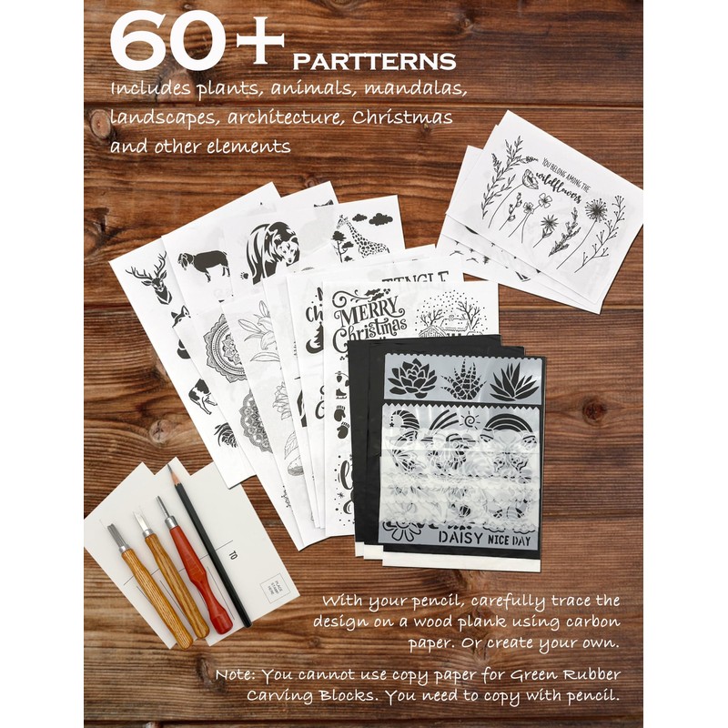 Xenolog Deluxe Block Printing kit - Premium lino Cutters, Linoleum