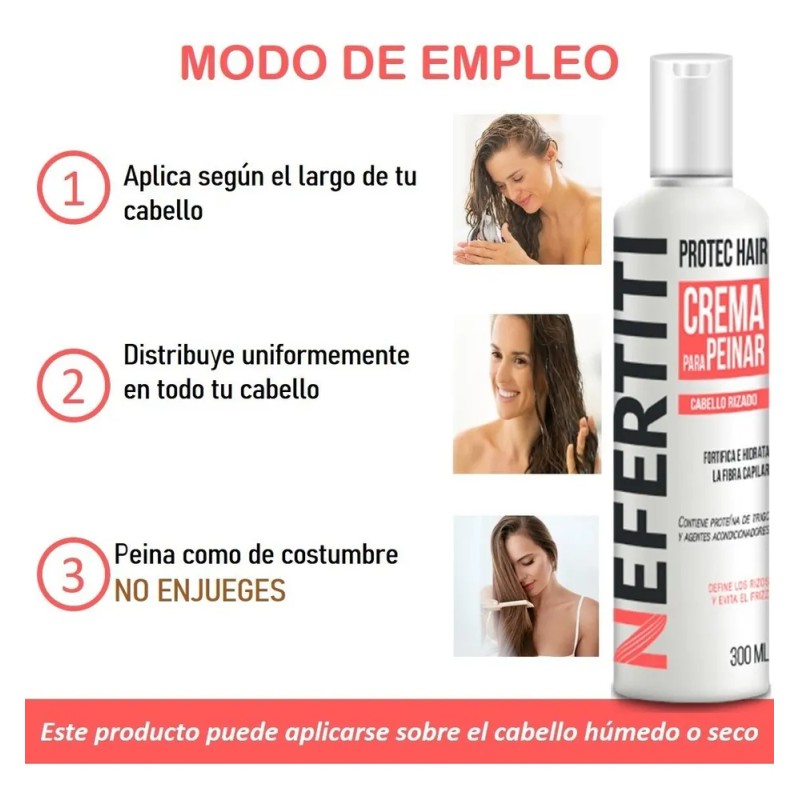 Nefertiti Crema Para Peinar Cabello Rizado 300ml