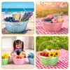3 Pcs Large Woven Picnic Basket Bamboo Chip Woven Basket