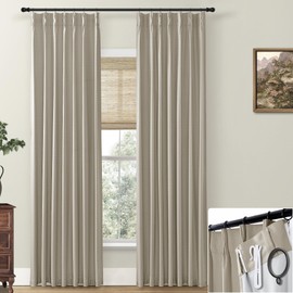 SHINELAND Office Curtains for Windows,Sound Proof Reducing Noise Cancelling Soundproof Curtains for Bedroom 96 Inches Long 2 Panel Set,Taupe