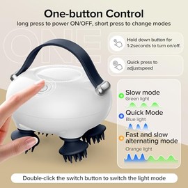 Scalp Massager, Head Massager Scalp with Tangle-Resistant Design, Portable Head Massager, Hair Massagers with 12 Massage Heads, 3 Modes, Mothers Day Gifts, Father Day Gifts for Mom, Dad