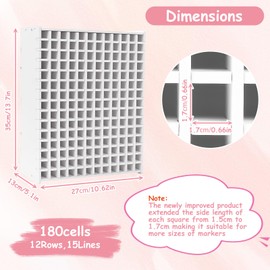 BigKing Art Marker Storage Rack - Watercolour Brushes Pens Color Pencils Organizer Holder for Desk, White (180 Holes)