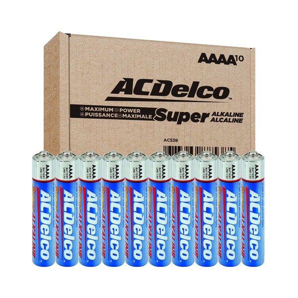 ACDelco, AAAA Batteries, Maximum Power Super Alkaline Battery, Use for Glucose Meters and Blood Monitors, 5-Year Shelf Life,10-Count(Pack of 1)