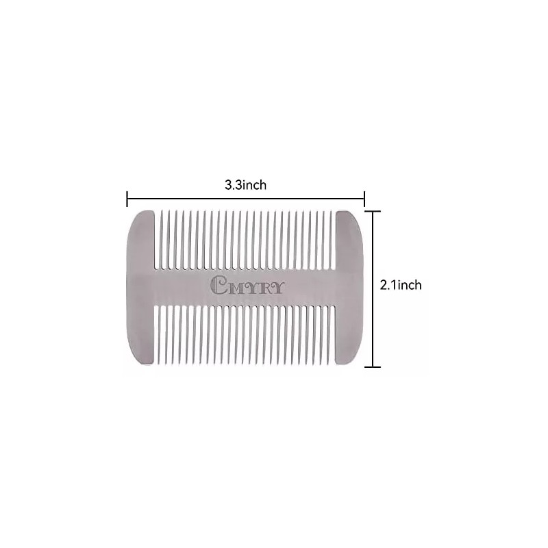 CMYRY Peine Para Barba Edc Bigote Cartera De Acero Inoxidable
