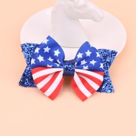 Independence Day Hair Clips Bow American Flag Bowknot 4th of July Hair Bow Pin JHN73 (2 Pcs-A2)