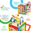 Wooden Activity Cube for Baby - 6 in-1 Baby Activity