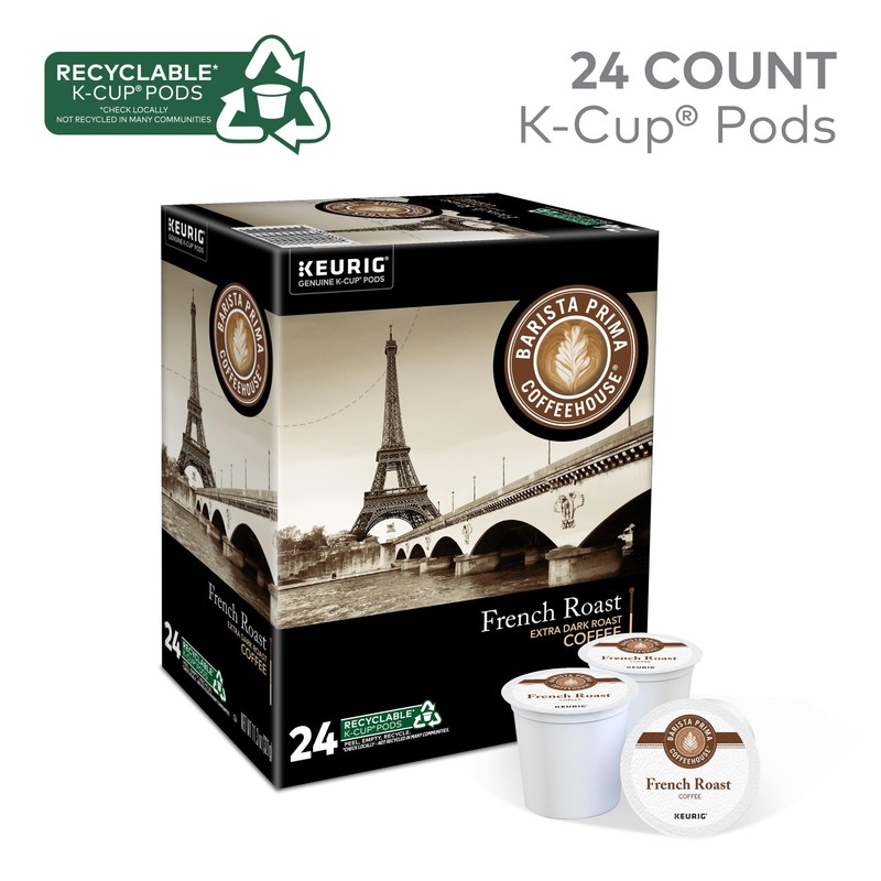 Barista Prima Coffeehouse, French Roast Keurig Single Serve K-Cup Pods,