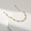 18K Gold Plated Anklet, Adjustable Bohemian Square Coloured Zirconia Anklet,