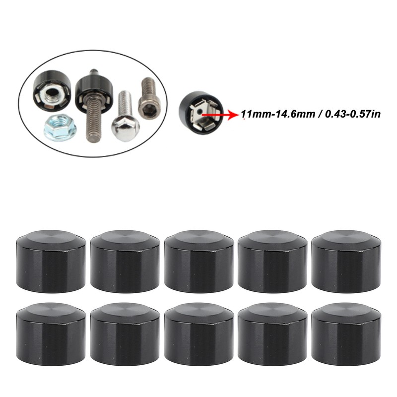10PCS Motorcycle Head Bolt Cover Black Flat CNC Aluminum Engine