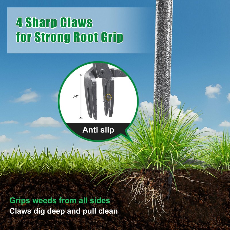 Weed Puller Tool, Stand Up Manual Weeder, Heavy Duty Garden