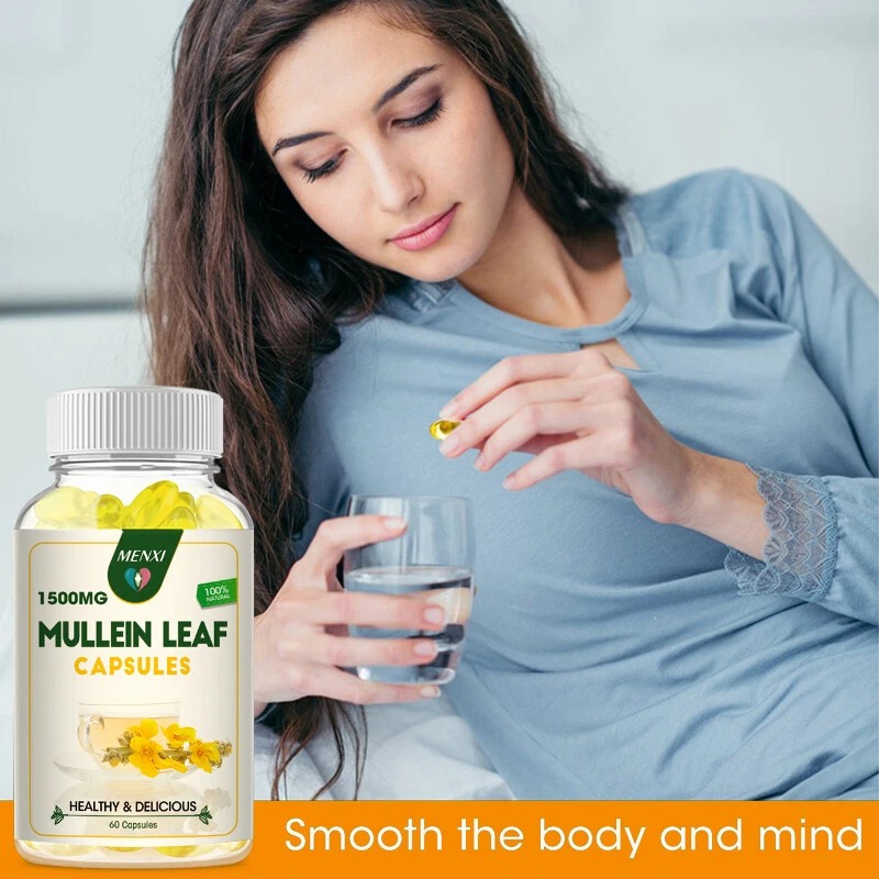3 Bottles Mullein Leaf Capsules Lung Cleanse Detox Herbal Dietary