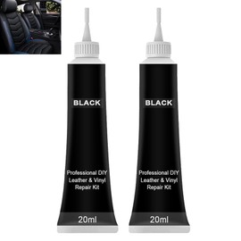 Leather Repair Cream,Leather Recoloring Balm,Leather Color cream,Leather Restorer For Furniture, Couch, Car Seats,Shoes, Sofa, Leather Jacket, Refurbishing,Leather Restoration,Black 20ml 2pcs