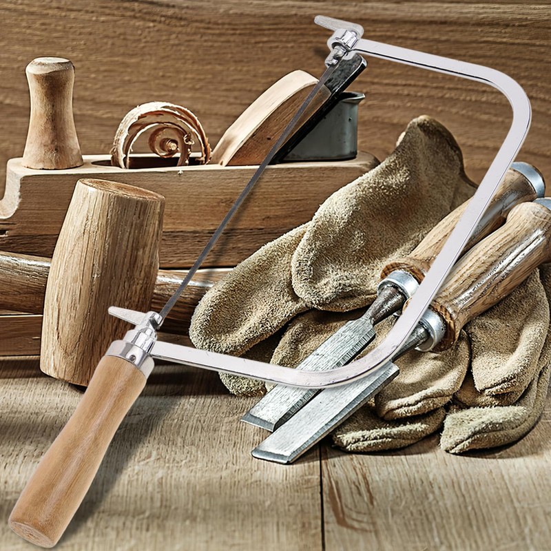 NUOBESTY 1 Set Coping Saw for Woodworking, Wooden Handle Hand