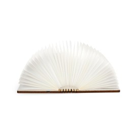 ZBOLE 5.7 Inch Wooden Book Lamp,12 Colors Folding Book Light, Battery Operated Lamp, LED Ambient Lighting, Magnetic Mood Lighting for Home&Library Decor (Maple)