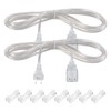 GoYeel 2 Part Clear Extension Cord, Thin Extension Cable White