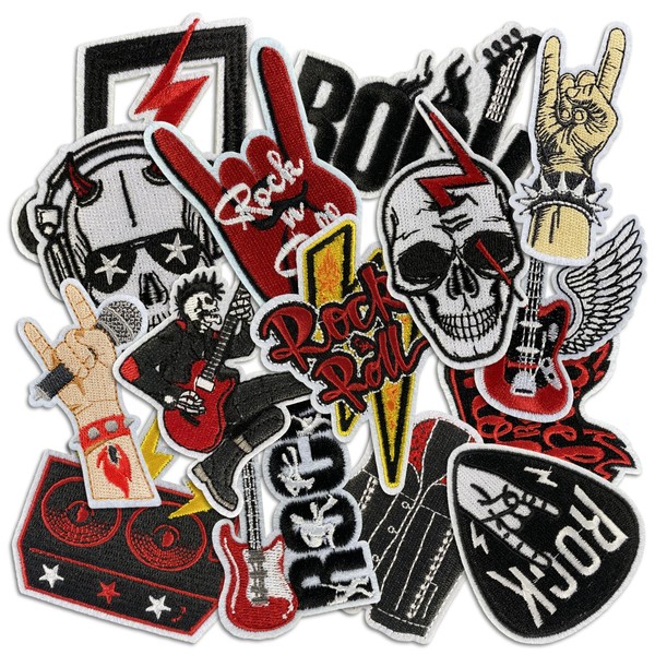 Dark Embroidered Applique Iron On Patches for Backpacks, Rock Band