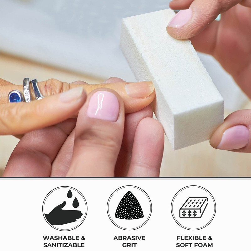 ForPro Professional Collection Buffing Block, Super White, 180/240 Grit, Four-Sided