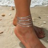 Nelytiya 6 Pieces Anklet for Women Gold Silver Anklet for