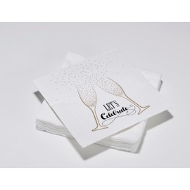 20 Cotton Napkins 33 x 33 cm 3-Ply Let's Celebrate
