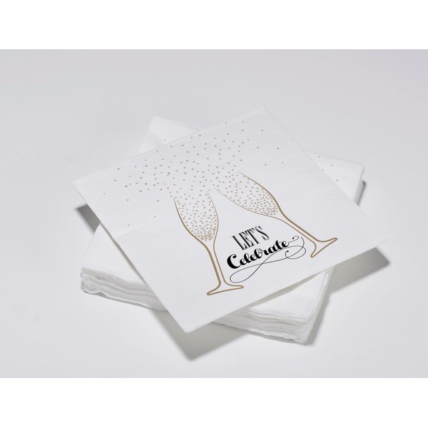 20 Cotton Napkins 33 x 33 cm 3-Ply Let's Celebrate