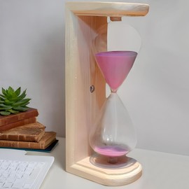 Sand Hourglass - 7.48x3.74 inches Wooden Sand Timer | 15 Minute Sand Timer Wood Minute Timer | Sauna Accessories, Sauna Sand Timer for Kids, Family, Friends, Home, Chinese New Year, Valentine's Day,