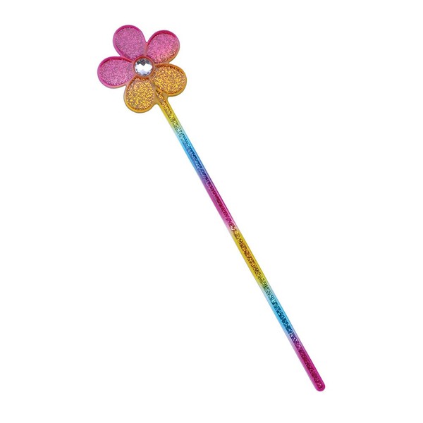 Bristol Novelty BA484 Glitter Rainbow Flower Wand, Unisex-Adult, Multi-Colour, One Size