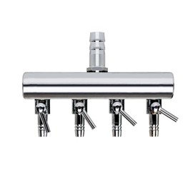 Naisfei Aquarium Air Flow Valves, 4 Way 8 mm Air Flow Splitter Pump Lever Valve, Aquarium Air Flow Control Lever Valve Chromium Copper Distributor Fish Tank Splitter Pump Accessories