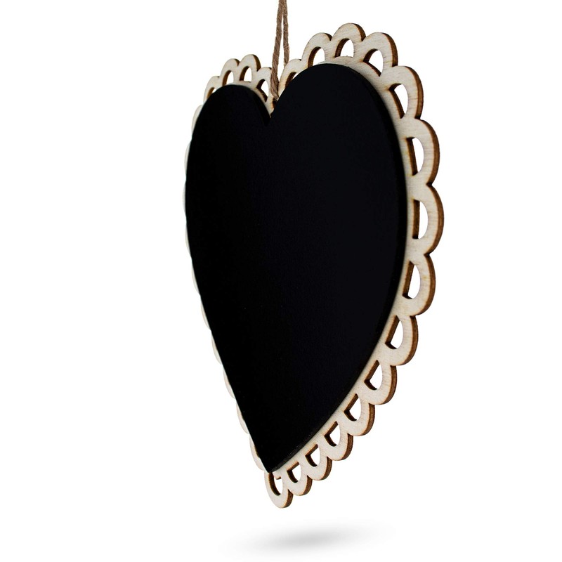 BestPysanky Heart Shape Blackboard, Erasable Hanging Chalkboard- Sign Display Board