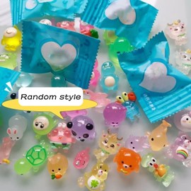 80 PCS Mini Resin Animals, Resin Animals in the Dark Luminous Garden Accessories, Decoration Crafts Micro Landscape Decoration Accessories Decor for Aquarium Dollhouse Garden (Random Style) ﻿
