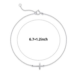 LUCA SMITH Cross Pendant Bracelet - Elegant Jewelry for Men & Women,925 Sterling Silver, Adjustable Chain Stackable Bracelets (silver)