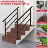 2 Pack Handrails for Outdoor Steps, Wrought Iron Black Stair