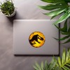 T-Rex Dinosaur Amber Vinyl Decal 2-Pack - Waterproof 3D Car