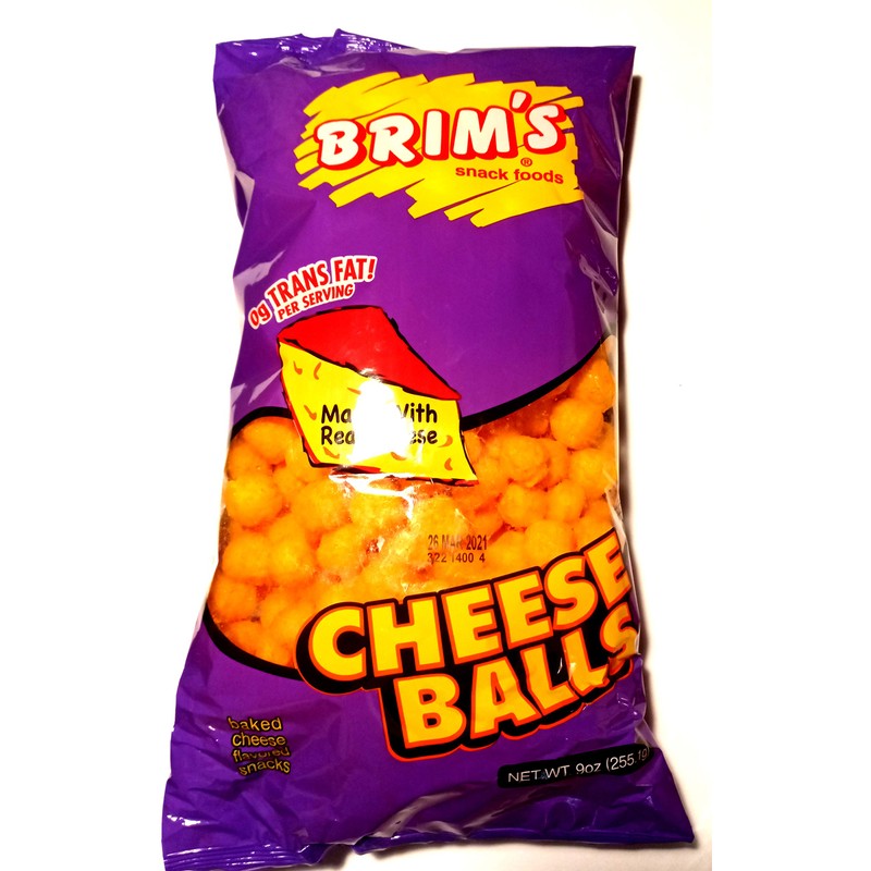 Brim's Cheese Balls 9 oz Bag Made with Real Cheese