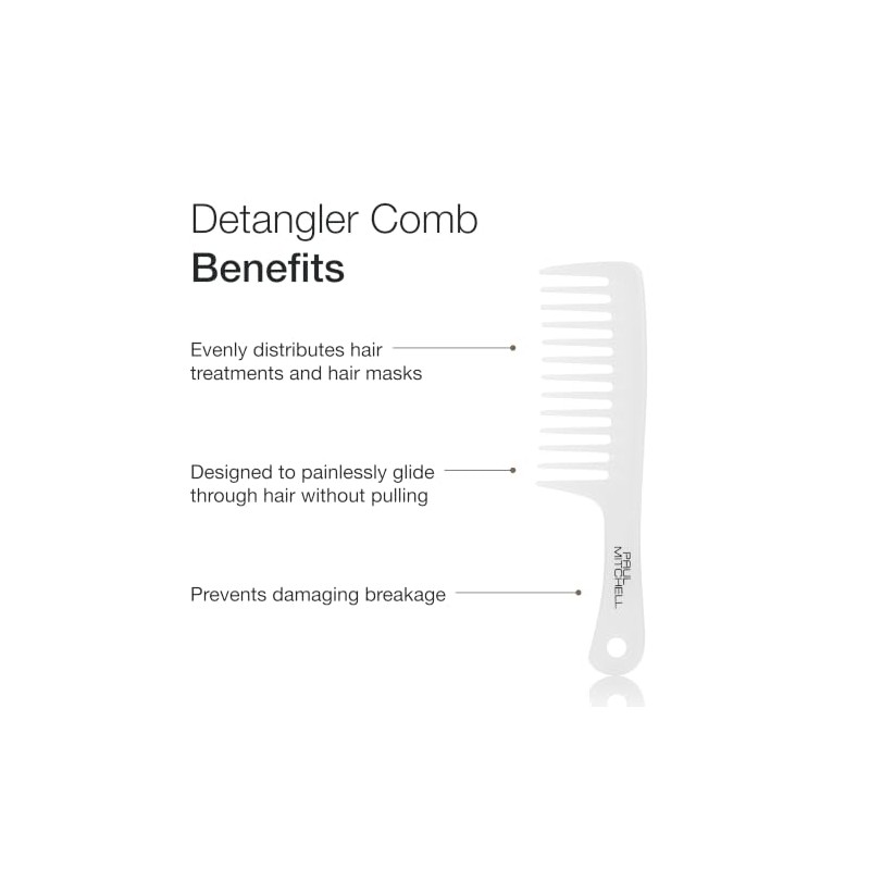 Paul Mitchell Detangler Comb, Peine Desenredante de Dientes Anchos, Desenreda