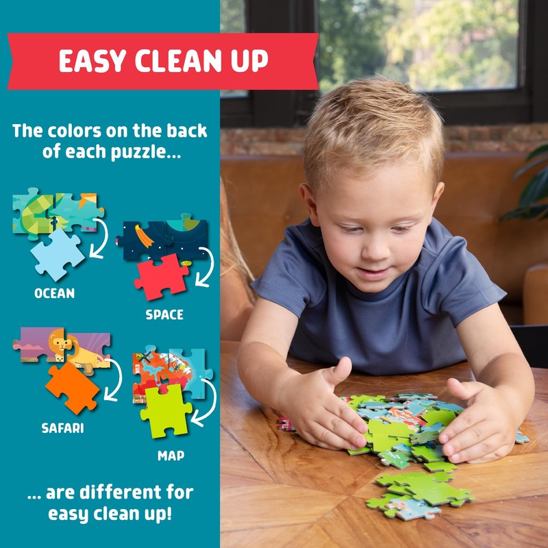 Chuckle & Roar - Space, Ocean, Safari, World Map Puzzles