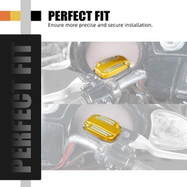 NICECNC Gold Left & Right Clutch Brake Reservoir Cover with Rubbers/Gaskets Compatible with Harley Electra Glide Standard FLHT 2019-2020, Replacement for 42855-06C(42855-06D)/36700130, See Fitment